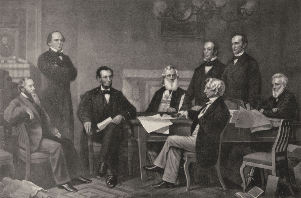 USA. Signing the Emancipation Proclamation 1907 old antique print picture